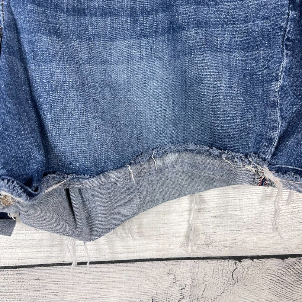 Lane Bryant Distressed Denim Short Shorts Sz 22 - Picture 7 of 10